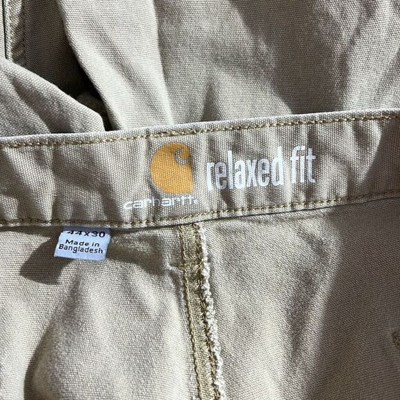 Carhartt Tan Brown Relaxed Fit Carpenter Utility Work Men's Pants 44 x 30 - Picture 7 of 9